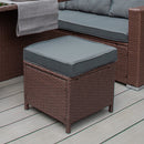 Set Salotto da Giardino 240x186x70 cm ad Angolo con Tavolo e Box Contenitore in Rattan Marrone
