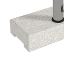 Base per Ombrellone da Giardino 25kg 45x22.5x40 cm in Granito e Acciaio Inox Grigia