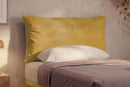 Letto Singolo con Rete Rivestita Microfibra Ocra Tessis Testata Soft Varie Misure