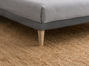 Letto Singolo con Rete Rivestita Microfibra Grigio Tessis Testata Soft Varie Misure