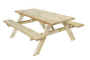 Tavolo Pic Nic 177x153x76 cm con 2 Panche Richiudibili Panorama in Legno di Conifera  