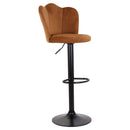 Set 2 Sgabelli 38x38x60/80 cm in Velluto Base Nera Cammello