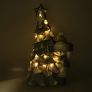 Albero resina led con pupazzo di neve bianco cm 26x17,5xh44