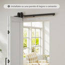 Porta Scorrevole a Libro 90x210 cm con Superficie Verniciabile in MDF e Carbonio Bianco  