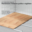 Casetta da Giardino 277x195x192 cm con Prese d'Aria e Doppia Porta Scorrevole in Metallo Argento      
