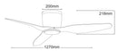 Ventilatore da Soffitto con 3 Pale in Abs Ø127 cm 3 Velocità Martec Flush Bianco