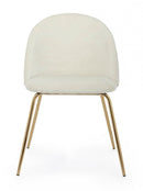 Set 4 Sedie 49x55x77 cm in Poliestere Effetto Velluto Bianco