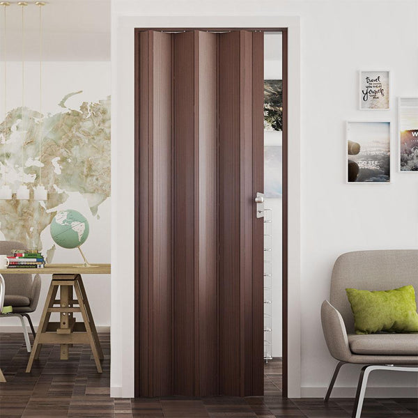 Porta a Soffietto da Interno 88,5x214 cm in PVC Florance Noce Mansonia online
