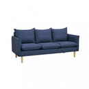 Divano 3 Posti Florin 188x84x51 h cm in Tessuto Blu