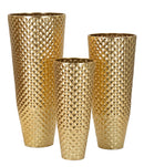 Porta Vasi Glotty Tris Ø48x110 cm - Ø40x93 cm - Ø33x77 cm in Ferro Oro      