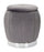 Puff Contenitore Paris Ø43x43 cm in Legno Spugna e Poliestere Grigio e Argento