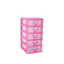 Mini Cassettiera 5 Piani 9x13x18,5 cm in plastica rigida colorata Fucsia