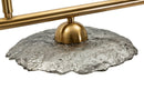 Lampadario Emily 3 Luci Vetro Grigio 100x24x18 cm in Ferro e Vetro Oro e Grigio      