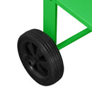 Fioriera Orto Rialzato da Giardino 57x57x80 cm in Metallo con Ruote Verde