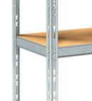 Scaffale in Metallo ad Incastro 5 Ripiani in Legno 90x40xh180 cm Pokerino Grigio