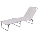 Lettino Mare Richiudibile 190x58x27 cm Struttura in Alluminio e Copertura in PVC e Poliestere Ecrù Viareggio      
