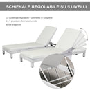 Set 2 Lettini Prendisole in Acciaio con Cuscino Bianco 