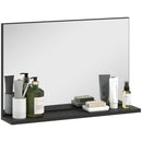 Specchio Bagno da Parete 60x12x40 cm con Mensola in Truciolato Nero   