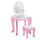 Specchiera Giocattolo per Bambini con Sgabello in MDF Rosa e Bianco