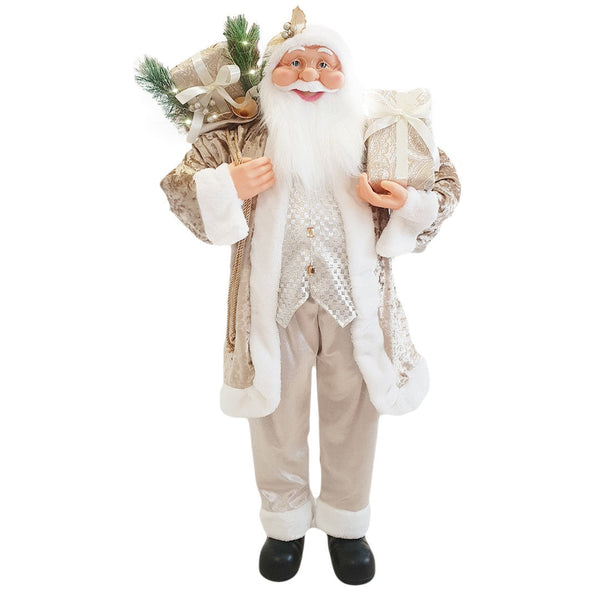 Pupazzo Babbo Natale H110 cm con Luci e Suoni Champagne acquista