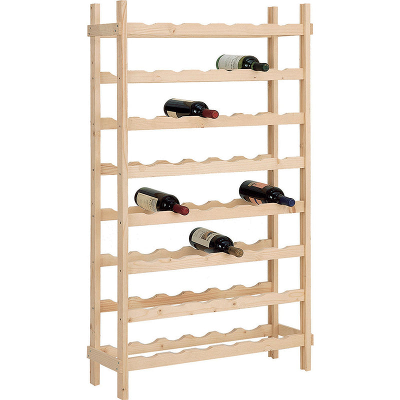 Cantinetta Portabottiglie 45 Bottiglie di Vino in Legno Abete Grezzo 72x25x100cm Fumer