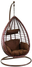 Amaca Dondolina da Giardino in Metallo e Polyrattan Denton Marrone