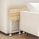 Scrivania Pieghevole Salvaspazio 80x40x75 cm con 4 Ruote e Freno Piano in Legno      