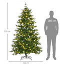 Albero di Natale Artificiale H210 cm 1914 Rami con Luci LED Verde