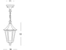 Lampada Sospesa Colore Nero per Esterno Linea Pagoda Sovil