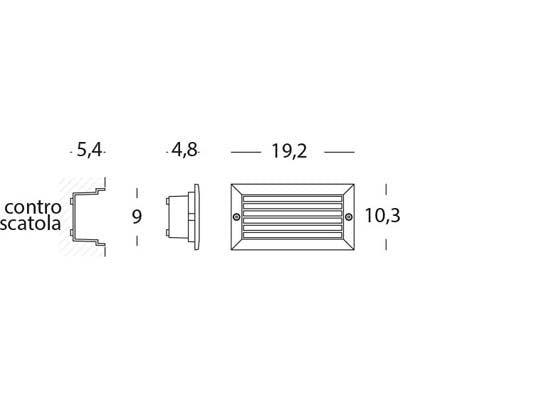Faretto Segnapassi a Incasso da Esterno a LED 10W da Parete con Griglia Sovil Escape Nero