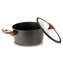 Casseruola Ø 24cm Antiaderente Induzione Silex Elegance Wood Nero