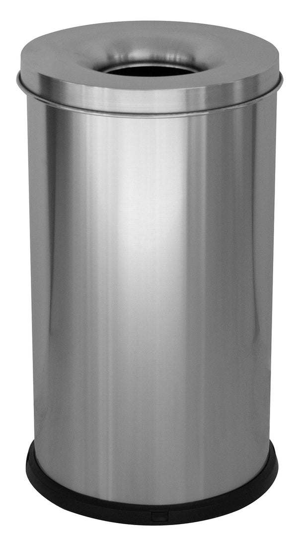 acquista Pattumiera Gettacarte Ø31xh60 cm Autoestinguente in Acciaio Inox Argento