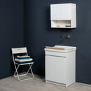 Mobile Lavatoio in Ceramica 2 Ante con Strofinatoio in Legno Massello 60x50x86A cm Olmo Naturale