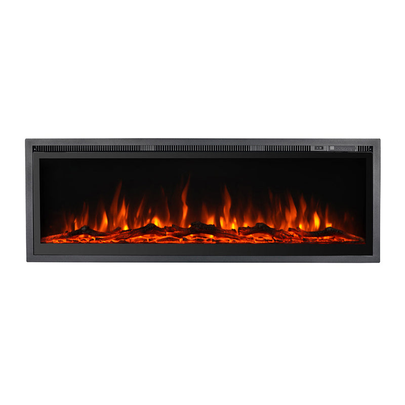 Camino Elettrico Da Parete A Incasso Frontale 127x14x45 cm Chicago Nero      