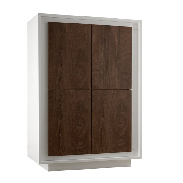 acquista Credenza 4 Ante 106x50x146 cm in Legno TFT Frame Bianco e Rovere
