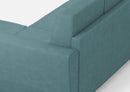 Divano 2 Posti con Pouf 152x155x85 cm Yasel in Tessuto Petrolio