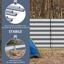 Paravento da Spiaggia Pieghevole Frangivista 540x150 cm in Poliestere con Barre in Acciaio Grigio   