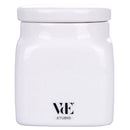 Barattolo Sale Fino 9,5x9,5x12 cm in New Bone China VdE Tivoli 1996 Le Travisate Bianco