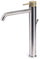 Rubinetto Miscelatore Monocomando Lavabo Alto in Acciaio Inox Maniglia Ulivo