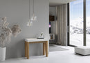Consolle Allungabile 90-196x40x77 cm in Nobilitato Bianco e Marrone