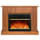 Camino Elettrico da Pavimento 85x110x27 cm Effetto Fiamma 1500W Madeira & Mars Noce