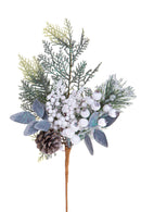 Set 6 Ramo con Bacche Bianche H40 cm Bianco