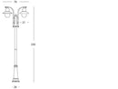 Lampada Palo Alto Due Luci per Giardino Colore Grigio per Esterno Linea Ice Livos
