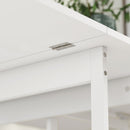 Tavolo Pieghevole a 2 Ribalte per 4 Persone 133,4x80x75 cm con 2 Ripiani Aperti in Legno e Metallo Bianco      