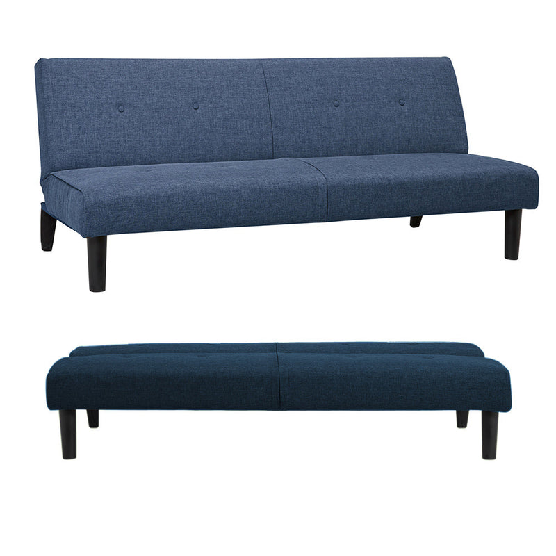 Divano Letto Prontoletto Click Clack Rivestimento in Tessuto Blu Oliver
