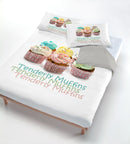Copripiumino con Stampa sul Sacco e Federe Cuore Muffins Singolo