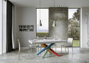 Tavolo Allungabile 160-420x90x77 cm Volantis Bianco Frassino