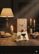 Supporto per Contenitore Vino con Vassoio in Ferro Alluminato Lisa Luxury Bacco Panna