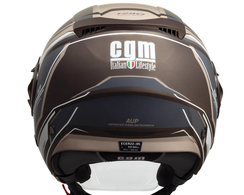 Casco Jet per Scooter Visiera Lunga CGM Chicago 129G Marrone Opaco