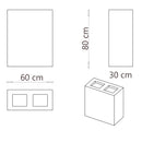 Pattumiera per Raccolta Differenziata 2 Scomparti Capacità 120 lt 60x30x80 cm in Acciaio Antracite 